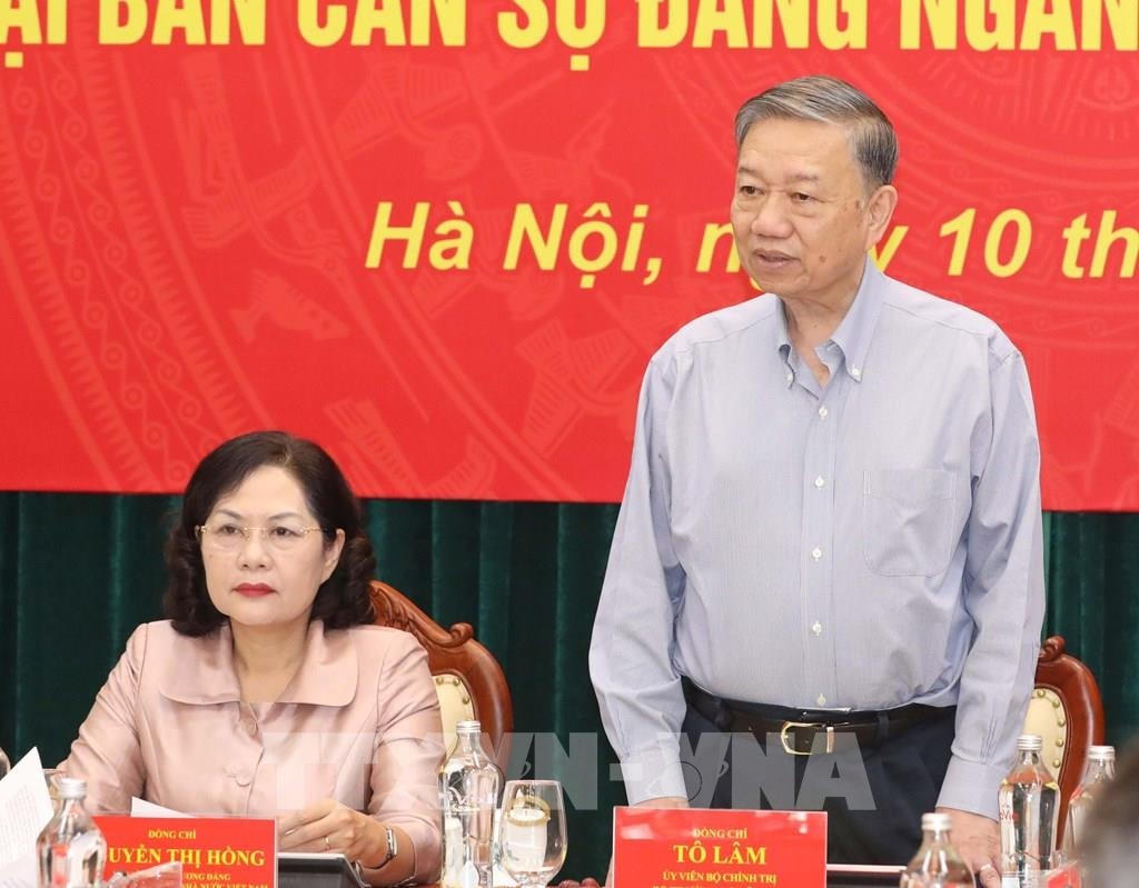 Đại tướng Tô Lâm chủ trì hội nghị. Ảnh: Phương Hoa - TTXVN.