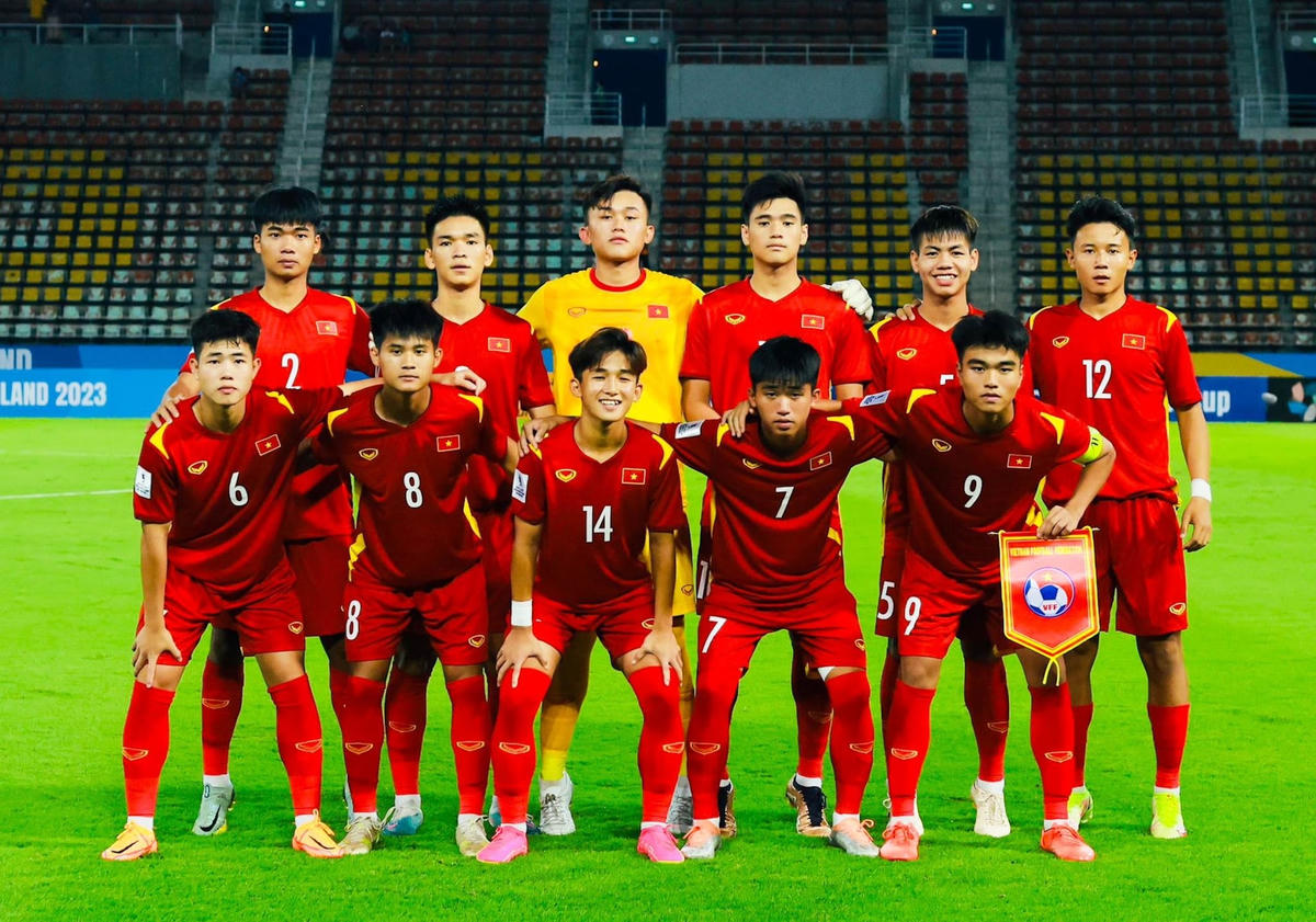Đội hình ra sân của U17 Việt Nam (Ảnh: VFF).