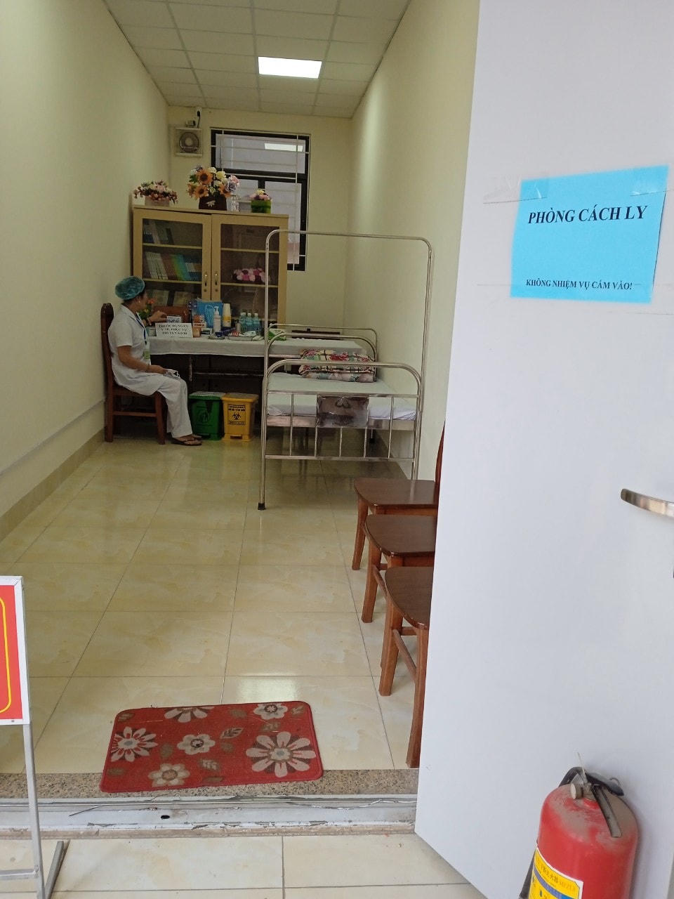 Phòng cách ly tại điểm thi THPT Trương Định.