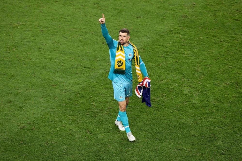 Sự chắc chắn của Mathew Ryan đã giúp Australia đi tiếp sau lượt trận sinh tử, và sẽ là niềm hy vọng của Australia khi chạm trán Argentina. (Nguồn: AP).