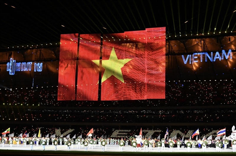 Rực rỡ sắc màu Lễ khai mạc SEA Games 32. Ảnh: Cổng TTĐT Tổng cục Thể dục Thể thao.
