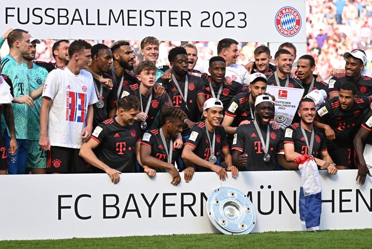 Niềm vui của Bayern Munich. Ảnh: Reuters.