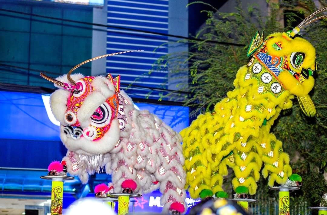 Những phần trình diễn hấp dẫn của các đội lân.