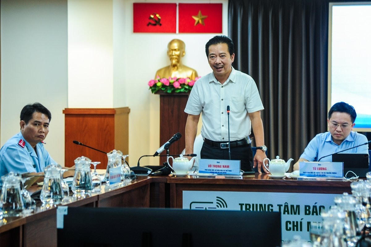 Ông Võ Trọng Nam, Phó Giám đốc Sở Văn hóa và Thể thao TP HCM phát biểu tại buổi họp báo. Ảnh: T.Hoàng.