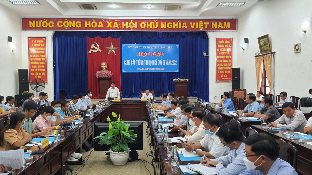 Quang cảnh buổi họp báo cung cấp thông tin định kỳ quý II năm 2022 tổ chức ngày 20/5.