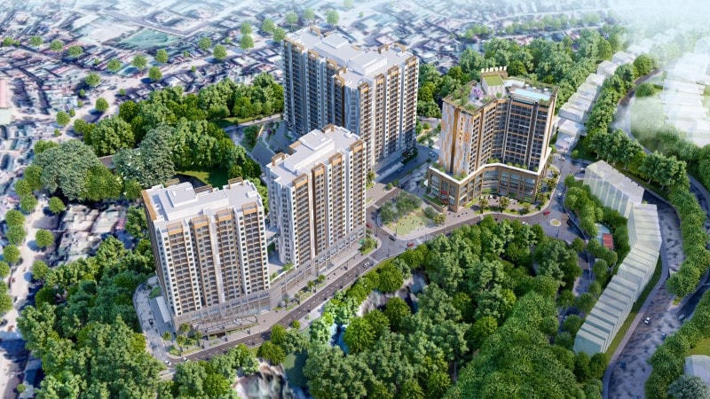 Phối cảnh dự án nhà ở xã hội khu dân cư đồi Ngân hàng (TP Hạ Long, Quảng Ninh).
