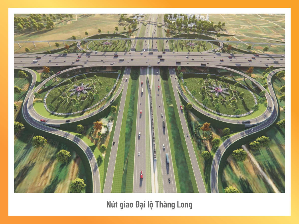 Phối cảnh nút giao Đại lộ Thăng Long của dự án đường Vành đai 4 - Vùng Thủ đô.