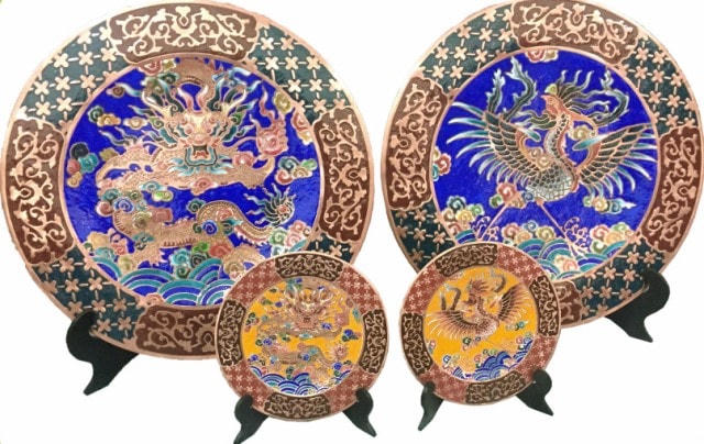 Bộ đĩa pháp lam Long Phụng của nhóm tác giả Đỗ Hữu Triết, Trần Nam Long và Nguyễn Quốc Hiếu, TP Huế đạt giải Nhất Hội thi Sản phẩm thủ công mỹ nghệ Việt Nam 2020.  