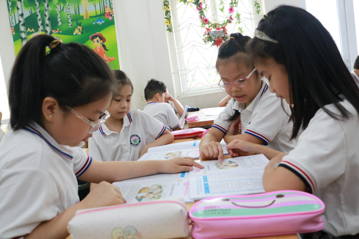 Một tiết học của học sinh Trường Tiểu học Đông Thái (quận Tây Hồ, Hà Nội).