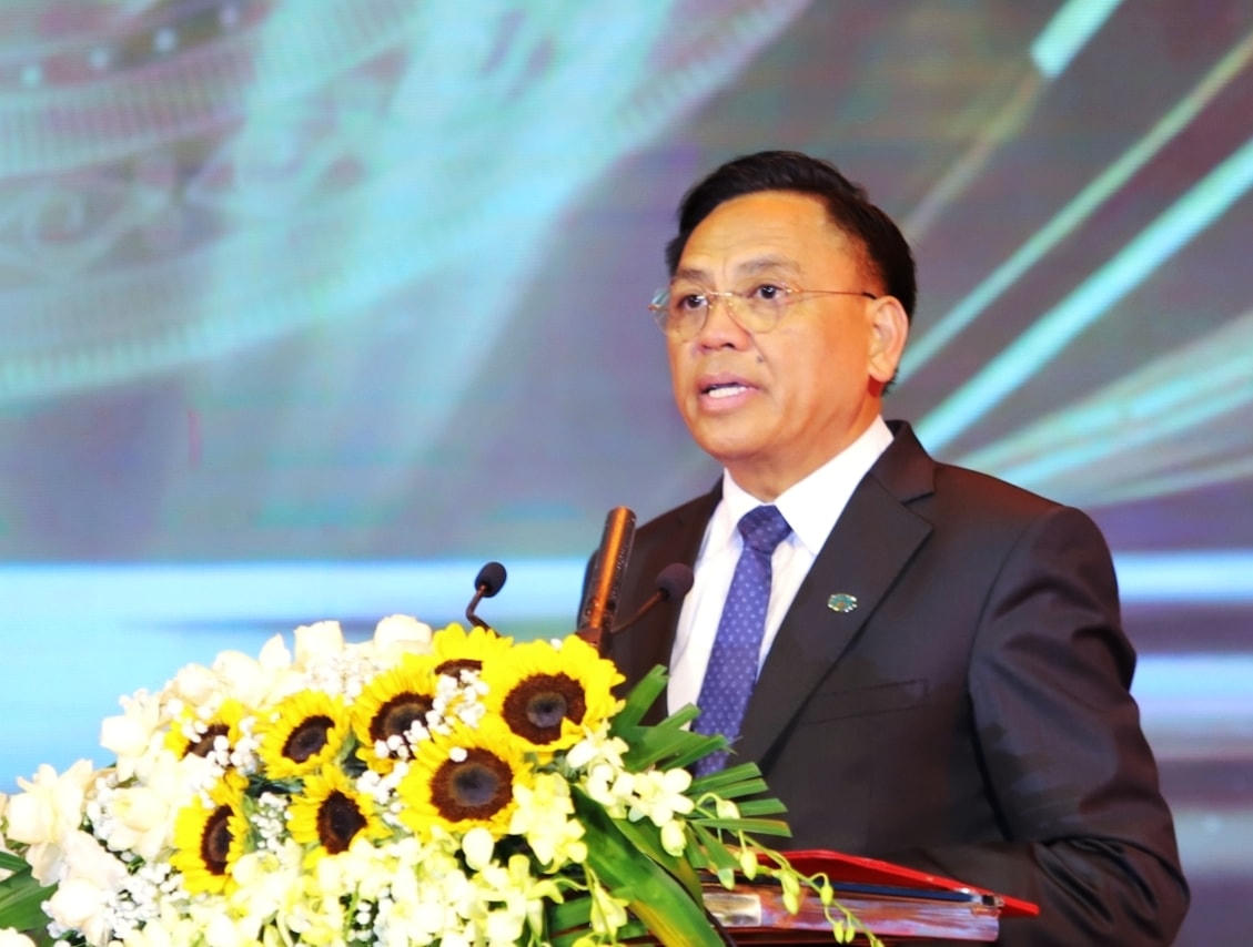 Chủ tịch Hiệp hội DN tỉnh Cao Tiến Đoan cảm ơn sự quan tâm của lãnh đạo tỉnh Thanh Hóa đã đồng hành cùng DN trên địa bàn tỉnh trong thời gian qua.
