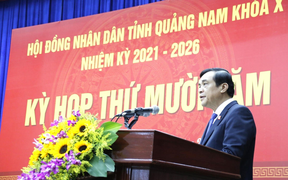 Ông Phan Việt Cường, Bí thư Tỉnh ủy Quảng Nam phát biểu khai mạc kỳ họp.