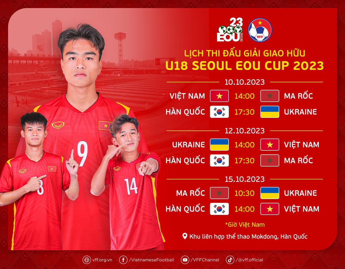 Lịch thi đấu của đội tuyển U18. Nguồn: VFF.
