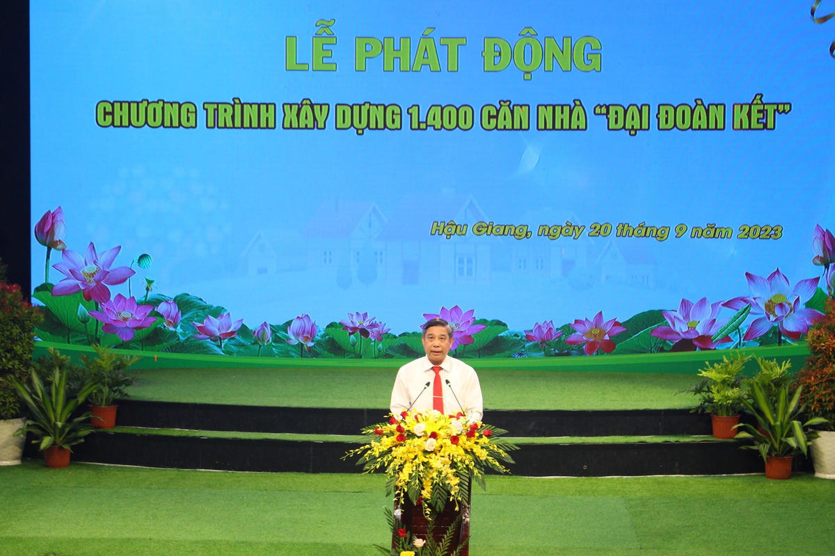 Ông Đồng Văn Thanh - Chủ tịch UBND tỉnh Hậu Giang phát biểu tại lễ phát động. (ảnh: Trường Sơn)