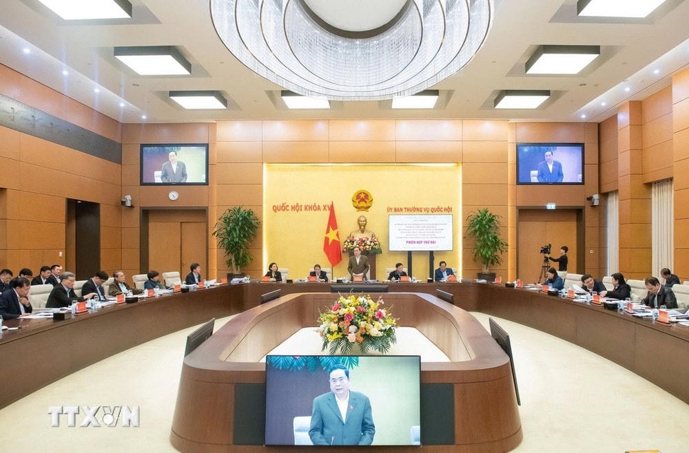 Chủ tịch Quốc hội Trần Thanh Mẫn phát biểu. (Ảnh: TTXVN phát) ttxvn_chu tich quoc hoi tran thanh man nghi quyet 18 (4)_resize.jpg