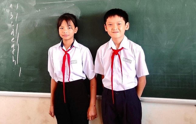 Hai em học sinh Trâm và Kỳ.