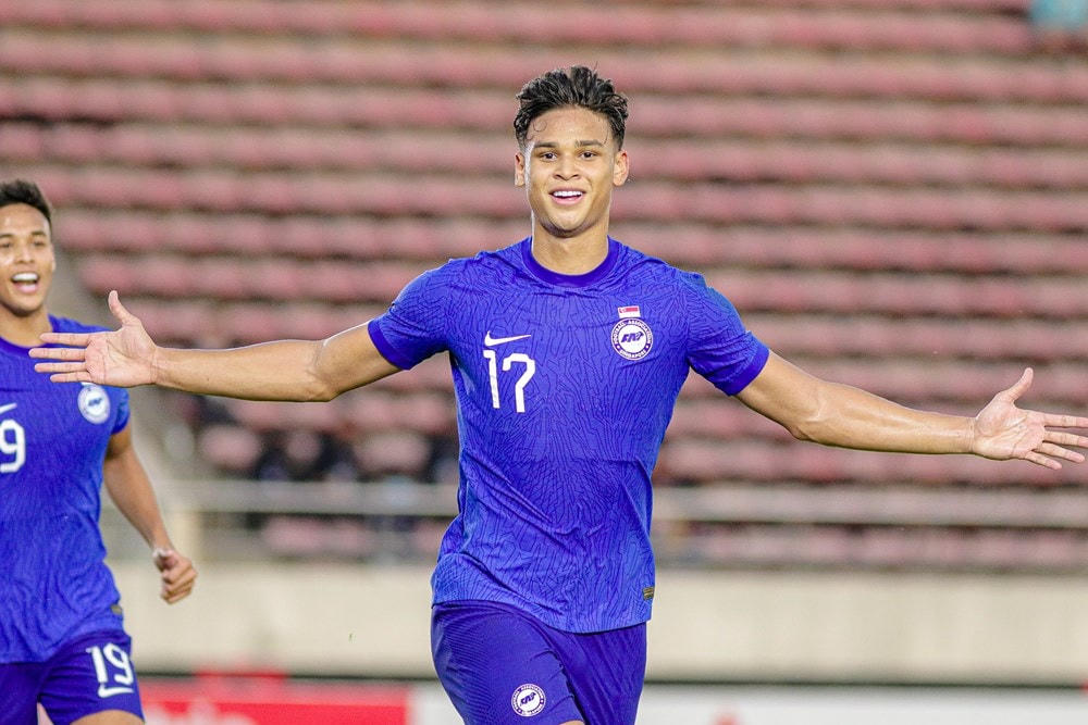 Irfan Fandi mở đầu cho chiến thắng của Singapore. (Nguồn: AFF).