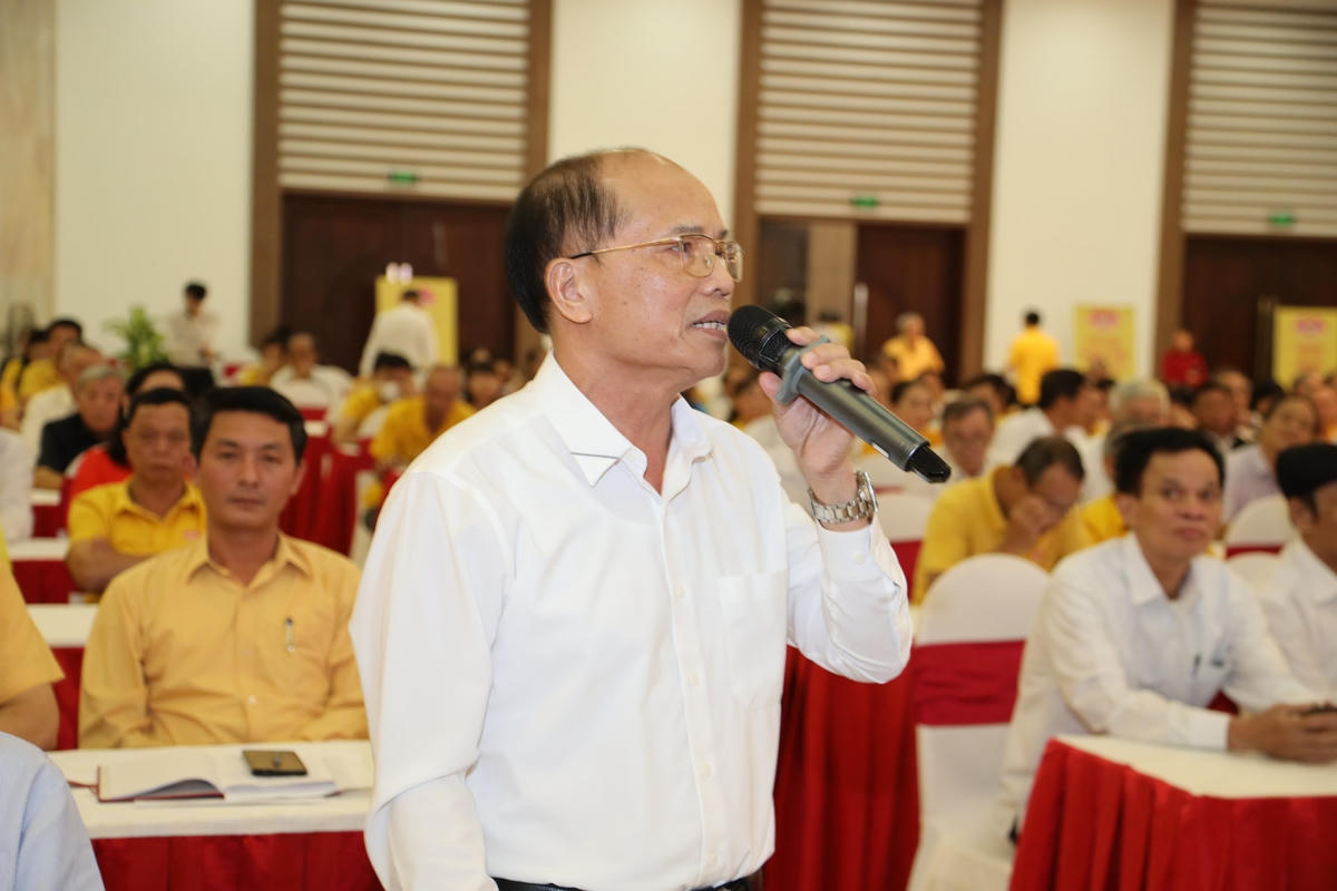 Ông Đặng Cao Thắng, Chủ nhiệm Hội đồng tư vấn về VHXH kiến nghị Trung ương nghiên để bổ sung chế định tổ chức tư vấn vào Luật MTTQ Việt Nam; đồng thời bổ sung quy định chặt chẽ hơn vào Điều lệ MTTQ Việt Nam khóa X. Ảnh: Điền Bắc.