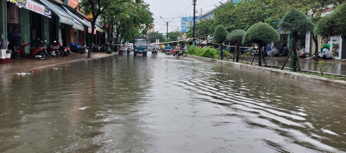 Một khu vực dân cư TP Tam Kỳ bị ngập nước.