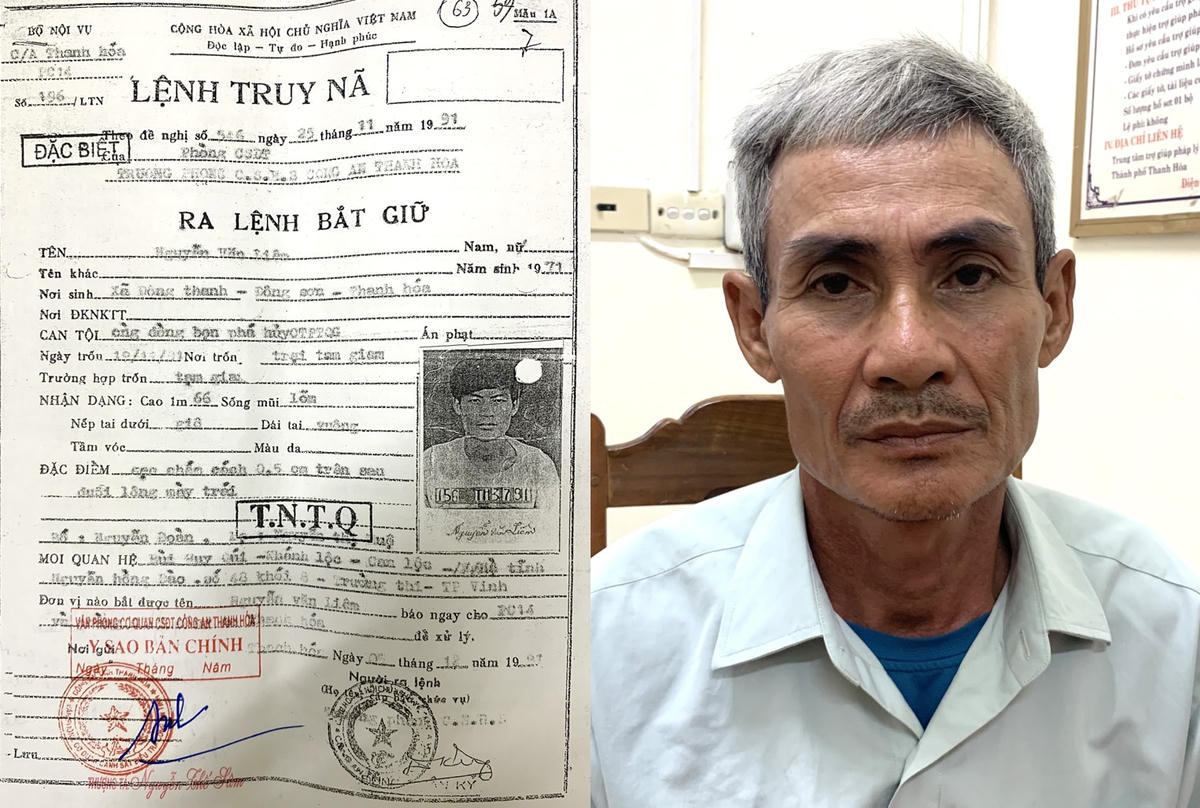 Nguyễn Văn Liêm lẩn trốn trong vòng 32 năm, vừa bị bắt khi đang lẩn trốn tại TP Nha Trang.