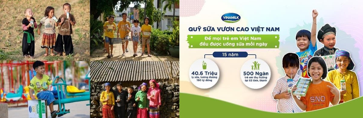 Quỹ sữa Vươn cao Việt Nam và Vinamilk đã gắn liền với các thế hệ trẻ em suốt 15 năm qua, mang đến nguồn dinh dưỡng từ sữa cho gần nửa triệu trẻ em Việt Nam.