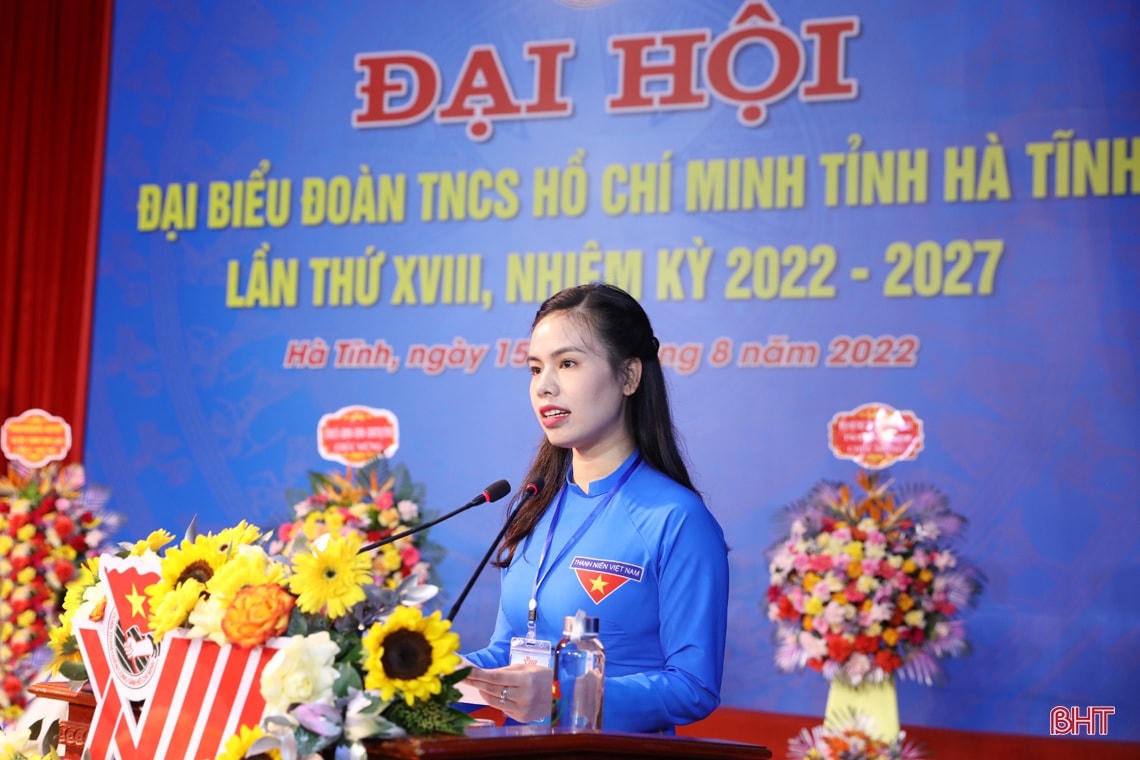 Tân Bí thư Tỉnh đoàn Nguyễn Ny Hương. Ảnh: Báo Hà Tĩnh. 