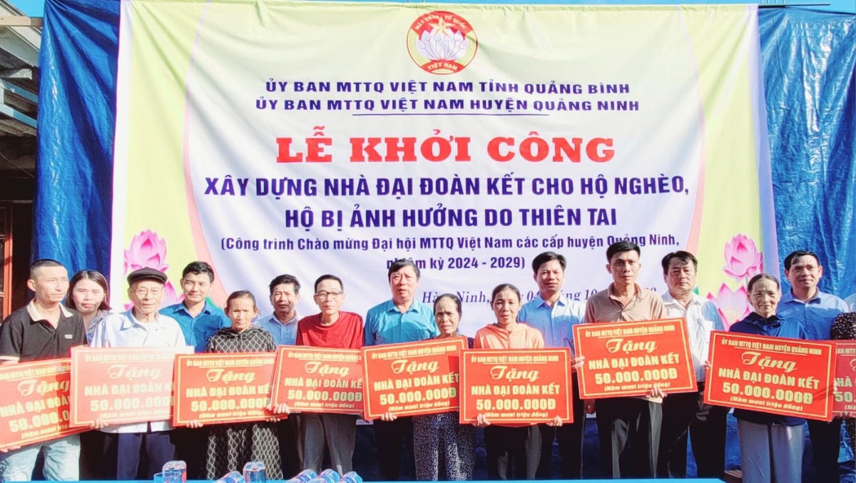 Mặt trận các địa phương ở Quảng Bình triển khai xây dựng nhà "Đại đoàn kết" cho hộ nghèo.