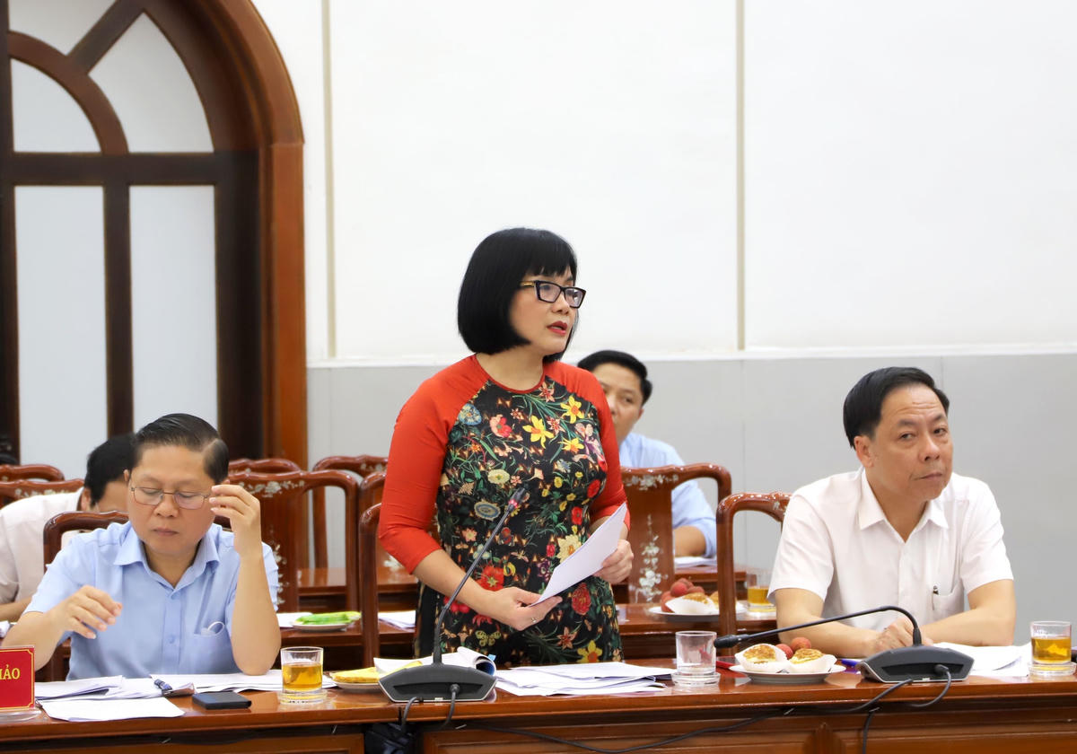 Các đại biểu tham dự đóng góp ý kiến tại phiên họp.