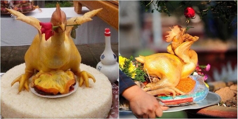 Một số cách tạo dáng gà mâm cúng giao thừa.