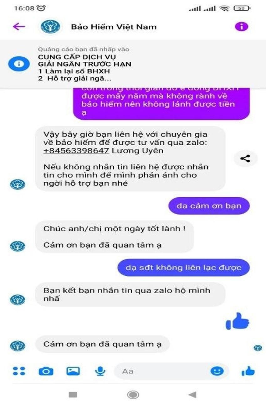 Người dân cần đề cao cảnh giác trước tin nhắn mạo danh cơ quan BHXH. Ảnh: BHXH TPHCM