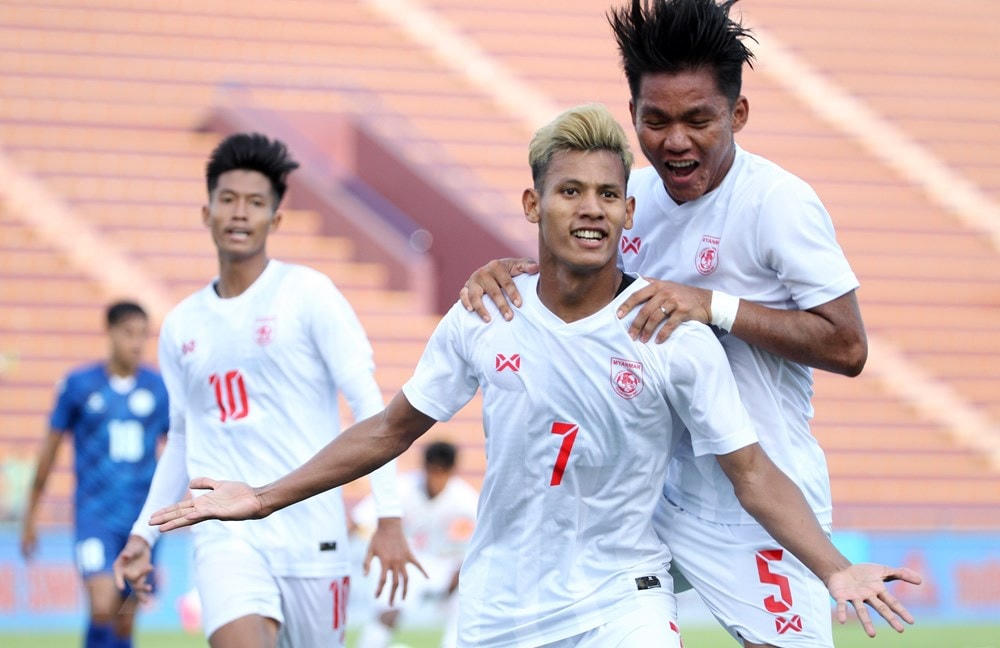 U23 Myanmar leo lên ngôi đầu bảng A. (Ảnh: Quốc Khánh/TTXVN).