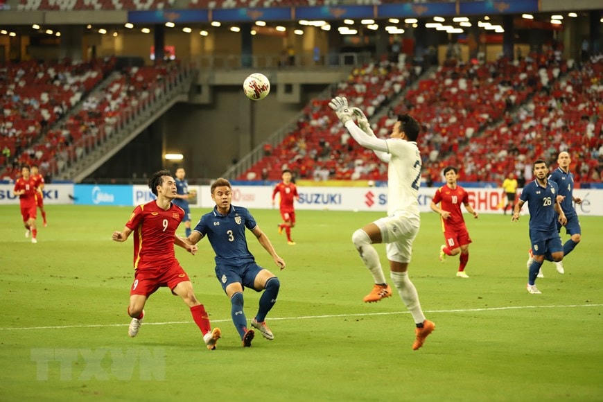 ĐT Việt Nam sẽ gặp lại ĐT Thái Lan ở chung kết AFF Cup 2022. Ảnh: TTXVN.