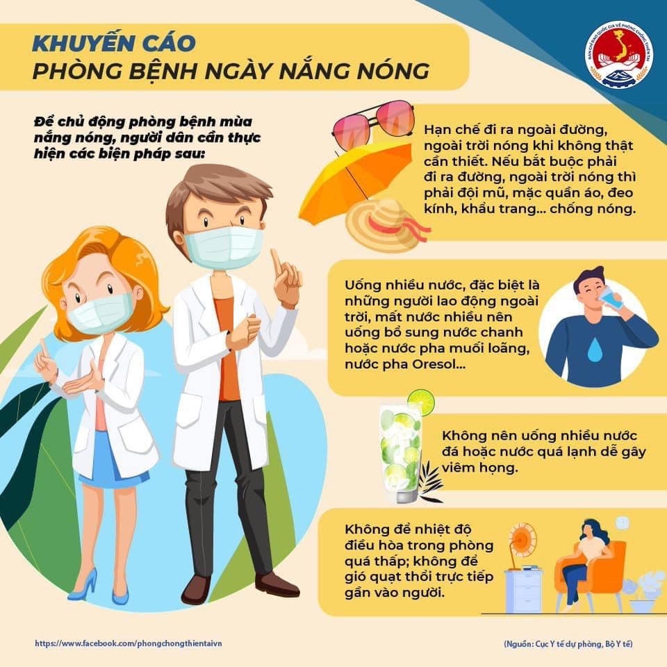 [Infographic] Hướng dẫn phòng bệnh ngày nắng nóng