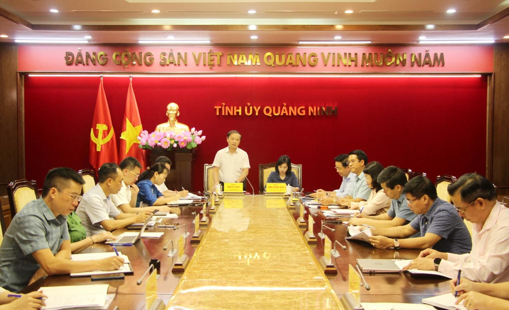 Ông Phạm Tất Thắng, Ủy viên Trung ương Đảng, Phó Trưởng Ban Thường trực Ban Dân vận Trung ương phát biểu tại buổi làm việc. Ảnh: Mạnh Trường.