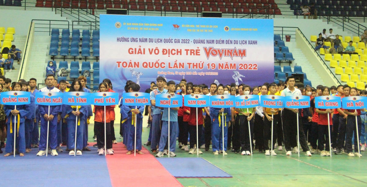 Quang cảnh buổi lễ giải vô địch trẻ Vovinam toàn quốc lần thứ 19.