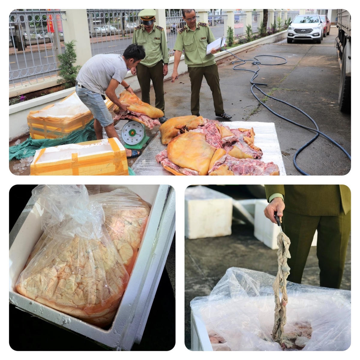 Lực lượng QLTT Đắk Lắk phát hiện xử lý nhiều vụ việc mua bán, vận chuyển thực phẩm “bẩn”.