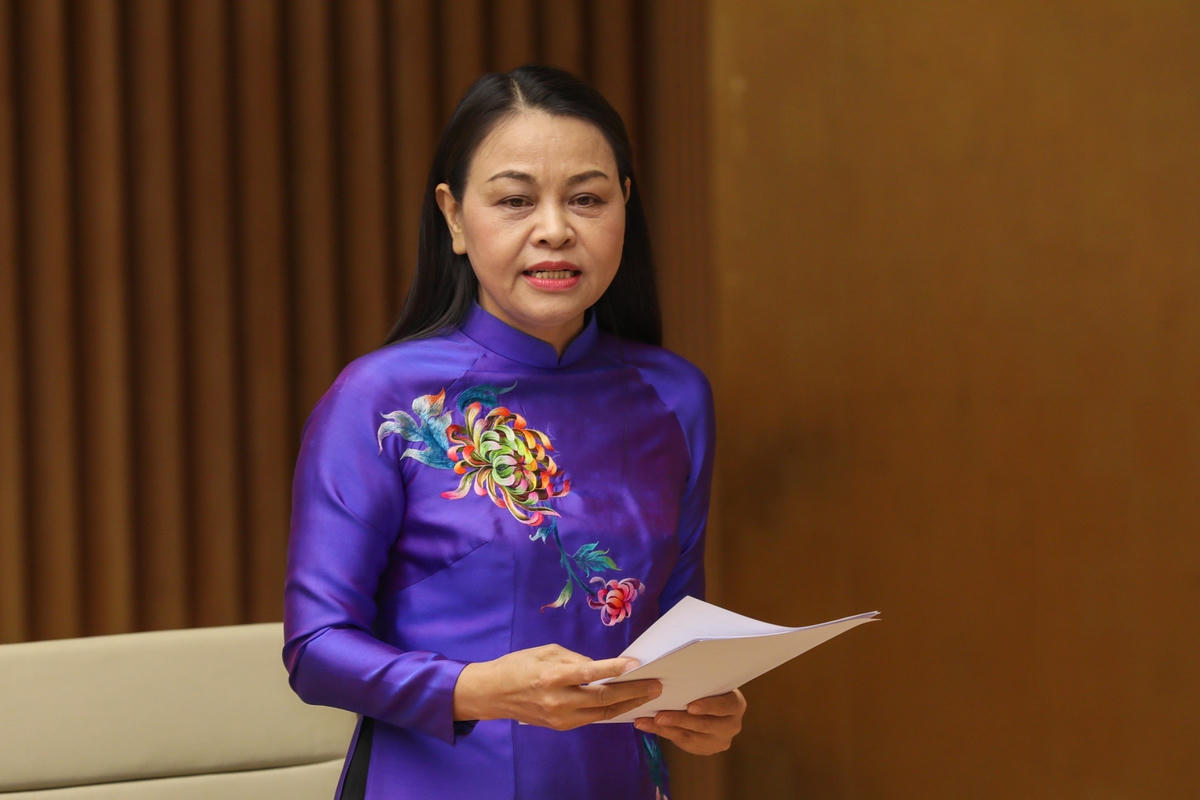 Phó Chủ tịch - Tổng Thư ký Nguyễn Thị Thu Hà phát biểu tại Hội nghị. Ảnh: Quang Vinh.