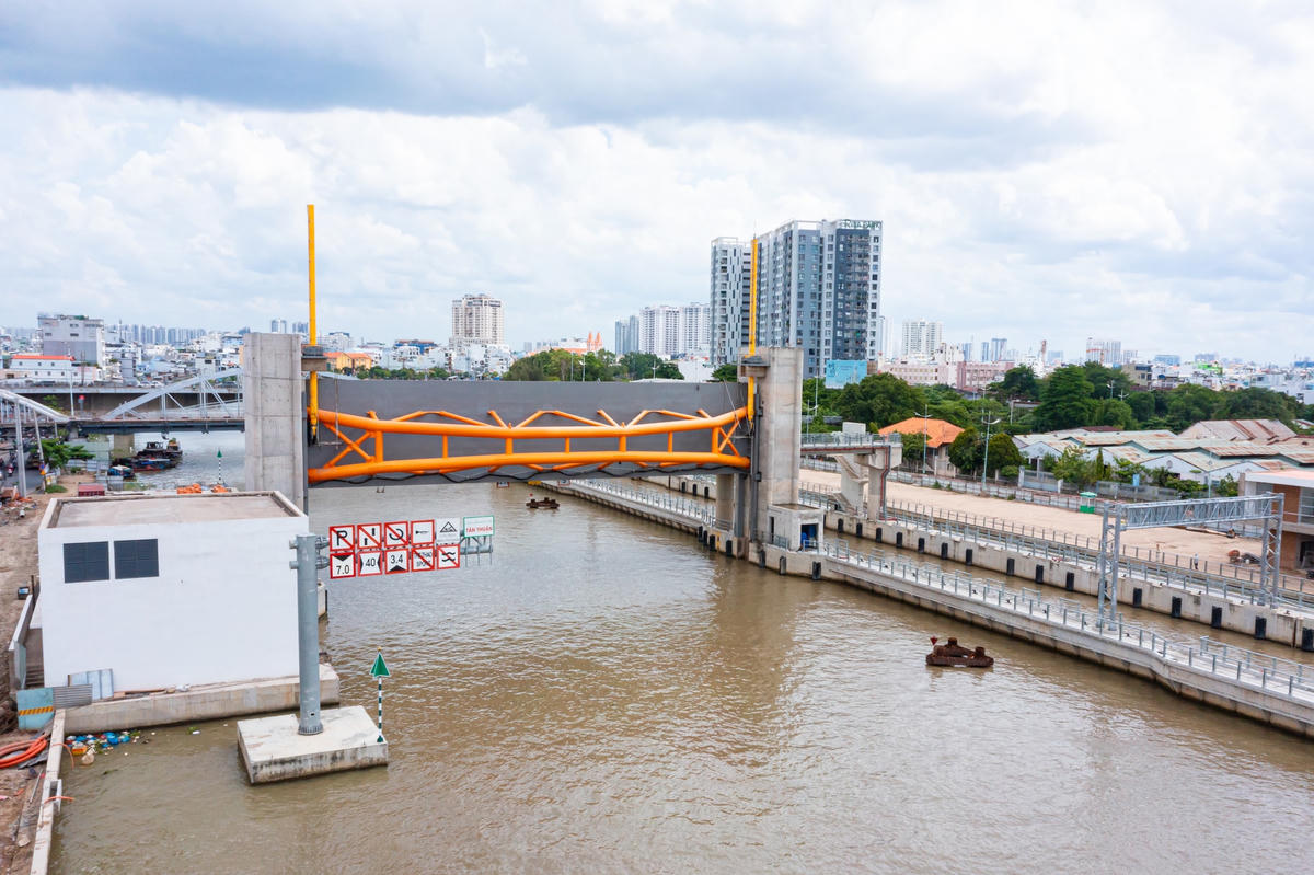 Cống Tân Thuận ở quận 7 đã hoàn thành 93% khối lượng thi công.