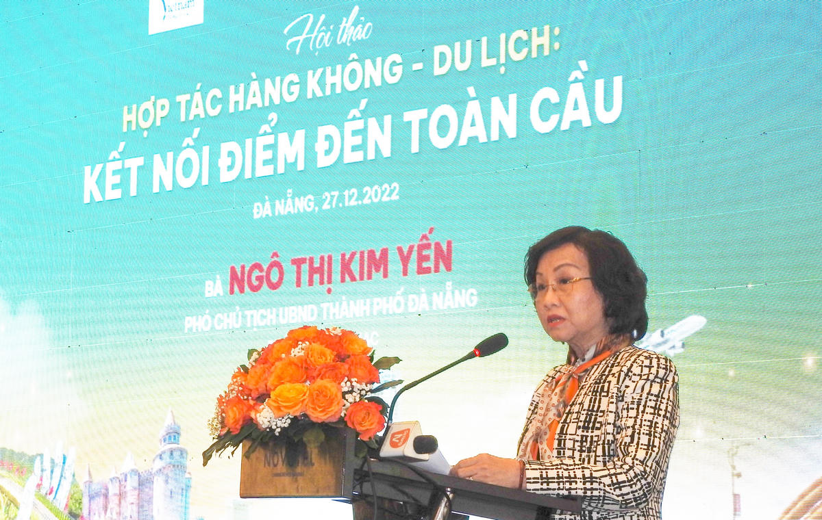 Phó Chủ tịch UBND TP Đà Nẵng Ngô Thị Kim Yến, phát biểu tại Hội thảo. Ảnh: Thanh Tùng.