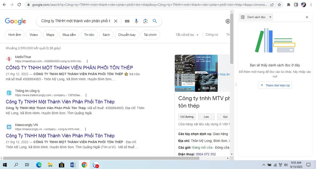 Được chạy quảng cáo nên chỉ cần gõ trên công cụ tìm kiếm google, khách hàng dễ dàng tìm được thông tin về công ty “ma” của nhóm đối tượng.