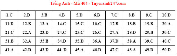 Gợi ý đáp án môn Tiếng Anh thi tốt nghiệp THPT 2023