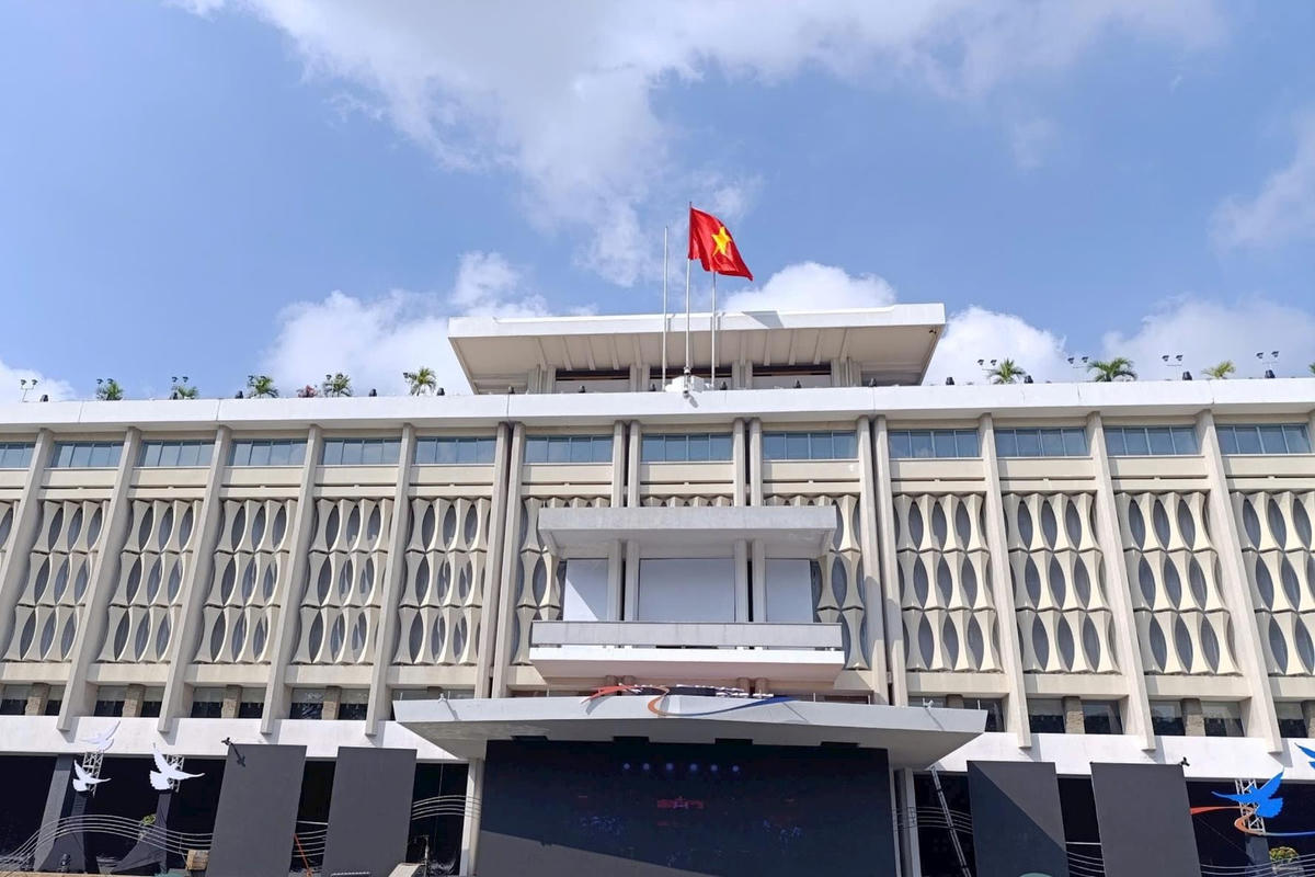 Hội trường Thống Nhất TP Hồ Chí Minh là nơi sẽ diễn ra Lễ Quốc tang nguyên Chủ tịch nước Trần Đức Lương trong 2 ngày 24 và 25/5/2025. Ảnh: Hồng Phúc.