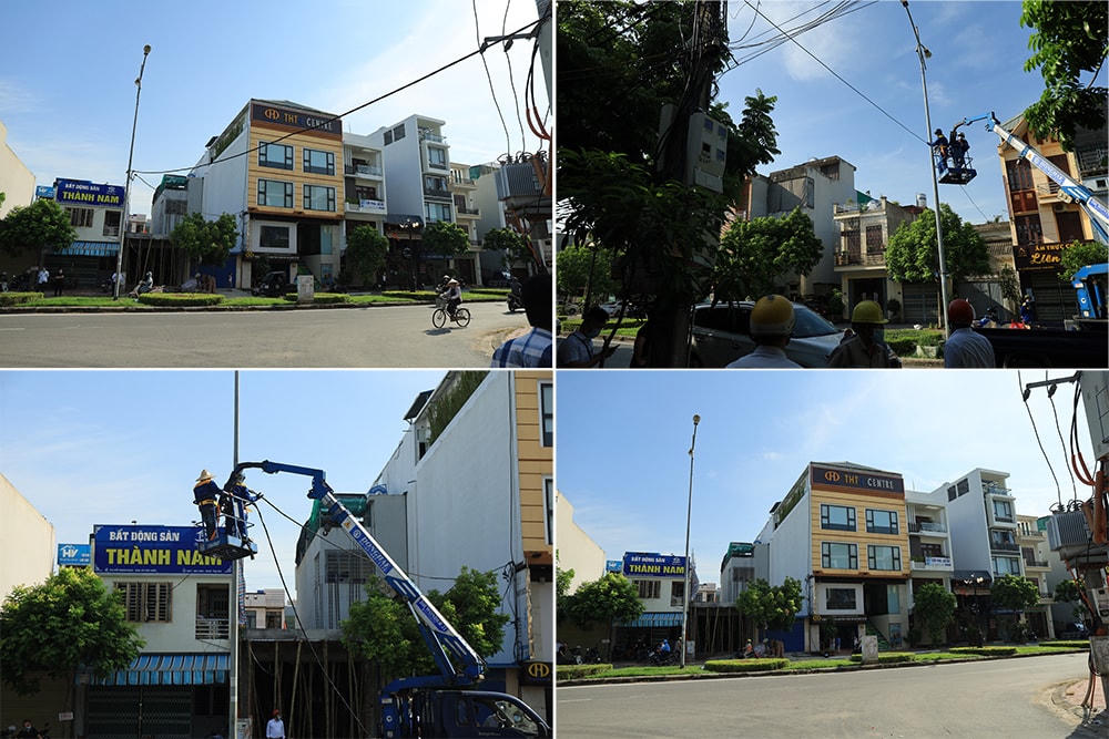 Chiến dịch chấn chỉnh, xử lý vi phạm căng, treo dây cáp điện, cáp viễn thông không đúng quy định đã và đang được chính quyền TP Nam Định tiến hành.