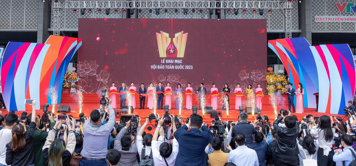 Lễ khai mạc Hội Báo toàn quốc 2023. Nguồn: VNEA.