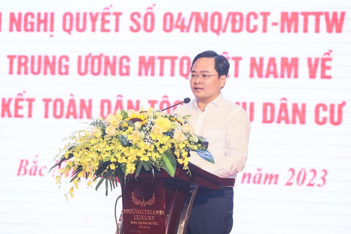 Bí thư Tỉnh ủy Bắc Ninh Nguyễn Anh Tuấn phát biểu tại Hội nghị. Ảnh: Quang Vinh.