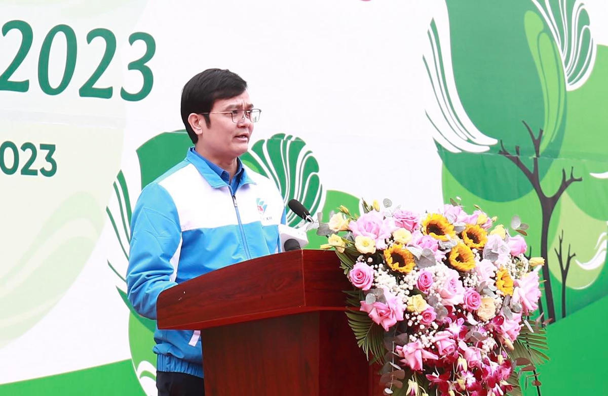 Bí thư thứ nhất Trung ương Đoàn Bùi Quang Huy phát biểu tại Lễ phát động.