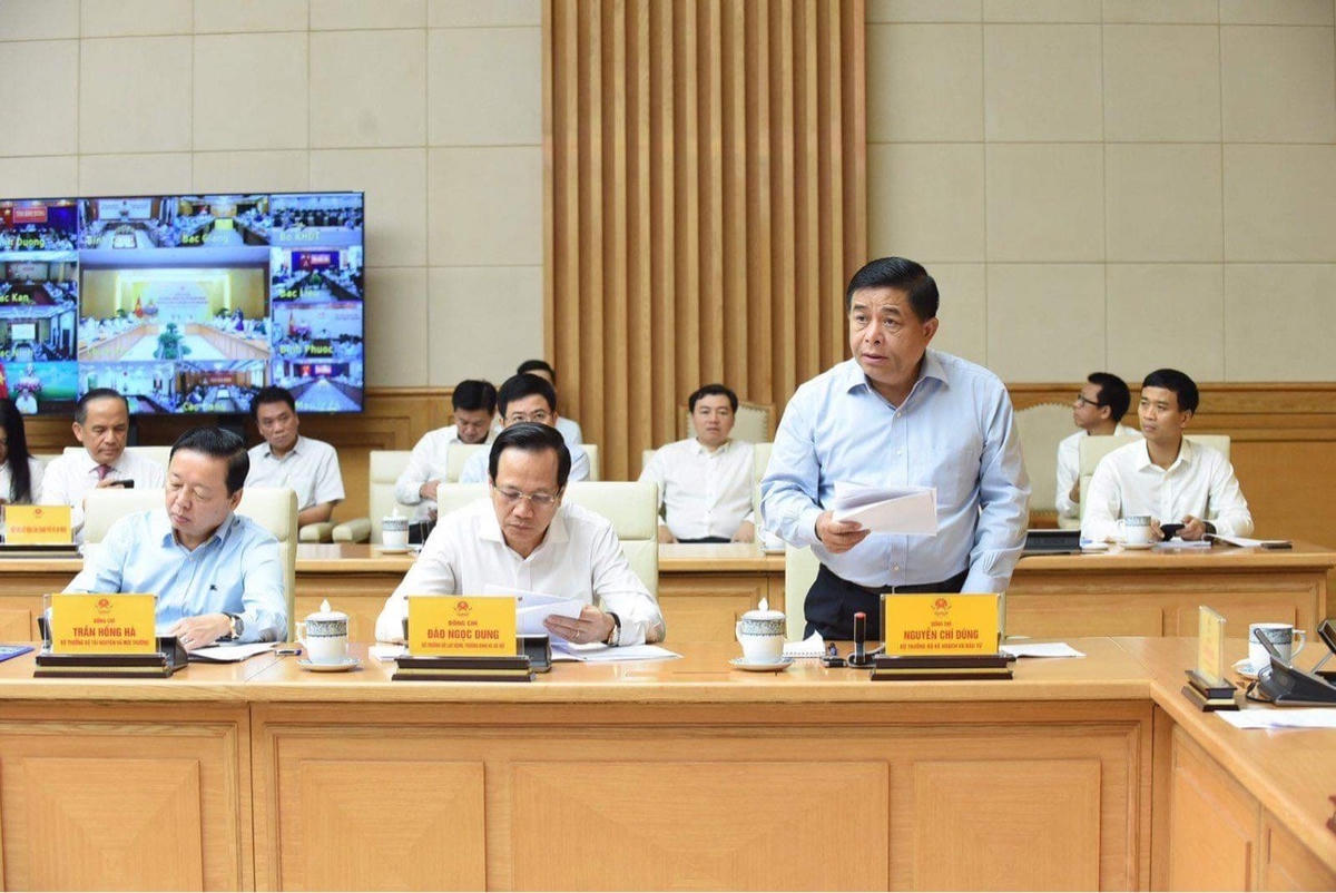 Bộ trưởng Bộ Kế hoạch và Đầu tư Nguyễn Chí Dũng phát biểu tại Hội nghị. Ảnh: MPI