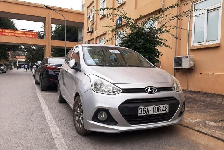 Chiếc xe taxi mà vị khách lạ định cướp nhưng không thành.