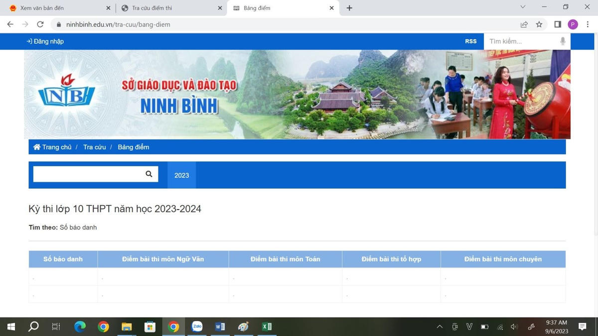 Sở GD&ĐT Ninh Bình hướng dẫn trả cứu điểm thi.