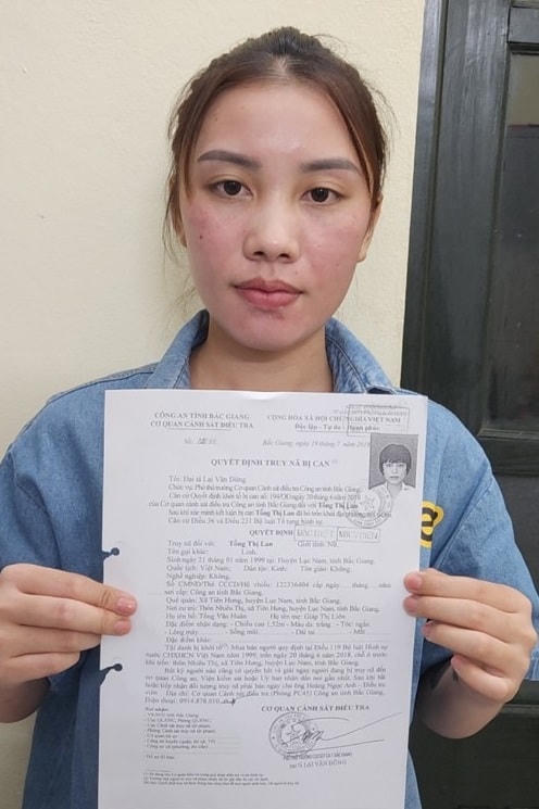 Đối tượng Tống Thị Lan. Ảnh: Công an tỉnh Bắc Giang.