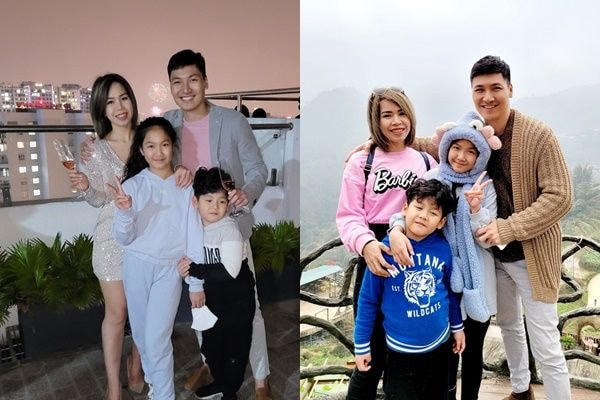 Ngoài thời gian quay phim, Mạnh Trường thường tranh thủ đưa vợ, con đi chơi